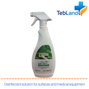 محلول سارفوسپت ۷۵۰ میلی‌لیتری - بطری اسپری دار کاربردی برای ضدعفونی روزانه سطوح در مطب پزشکان و کلینیک‌های سرپایی