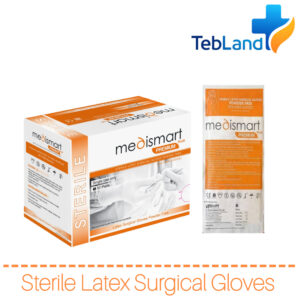 جعبه دستکش لاتکس جراحی استریل بدون پودر مدی اسمارت - بسته‌بندی استریل ۱۰۰ عددی