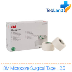 چسب 3M Micropore - رول سایز ۲.۵ سانتی‌متر (پرمصرف) - مناسب برای ثابت‌سازی پانسمان زخم‌های جراحی و کاربردهای عمومی