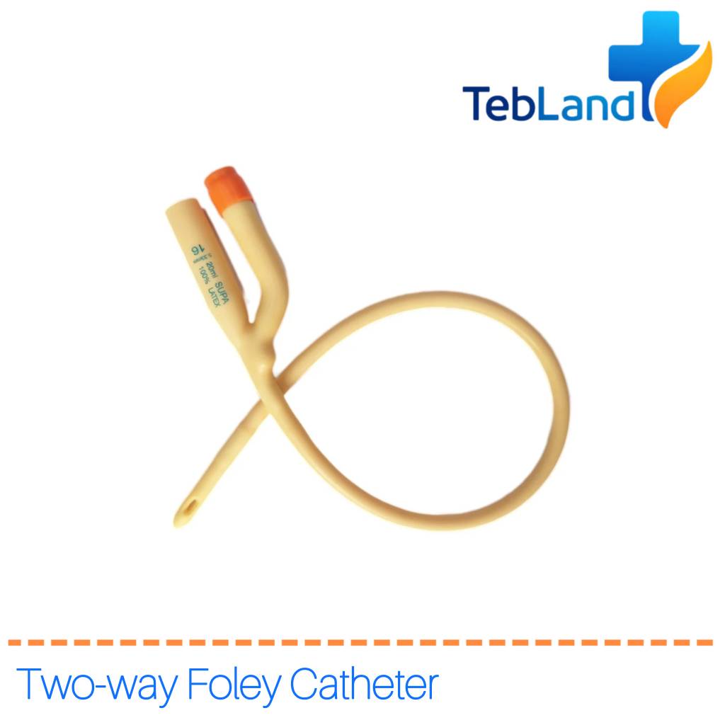 سوند فولی دو راه سوپا - کاتتر ادراری دو کاناله استریل ساخت ایران - برند SUPA Medical - نمای کامل بدنه سیلیکونی و بالون